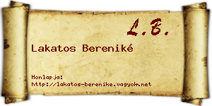 Lakatos Bereniké névjegykártya